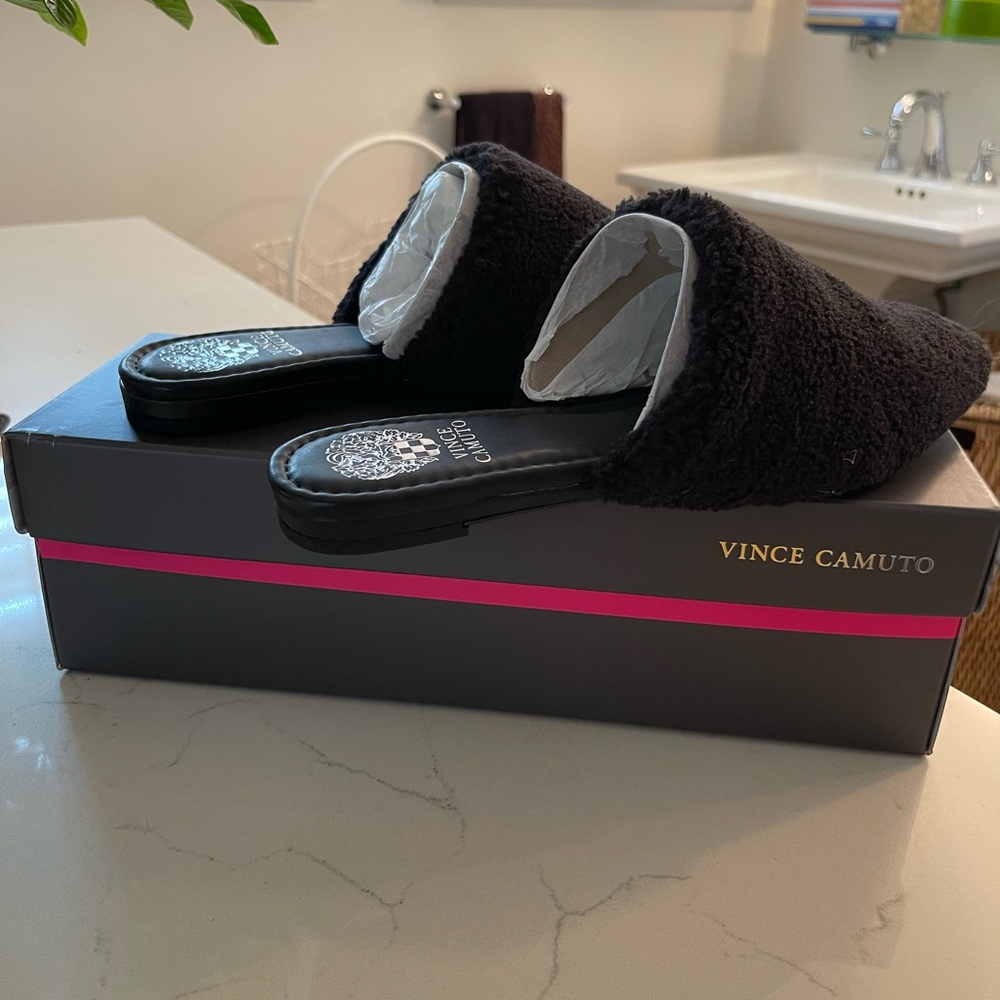 Vince Camuto Plush faux shearling slip on loafers - Picture 3 of 5